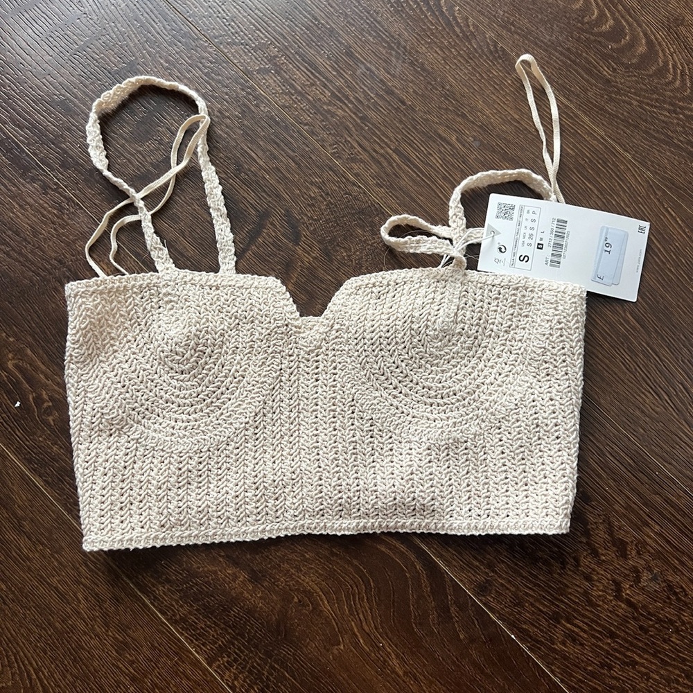 Zara crochet crop top NWT